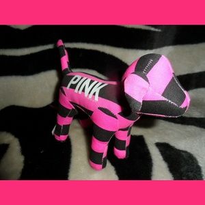 Victorias Secret PINK Dog Black & Hot Pink Plush